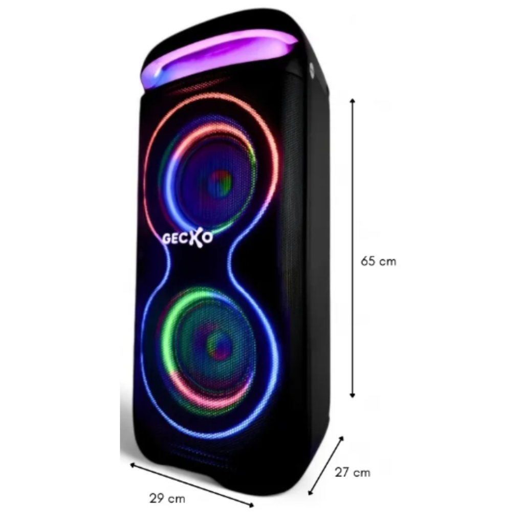 BOCINA BAFLE SONIDO 24.21″ X 11.57″ GECKO 10 000W C/PANEL ILUMINADO