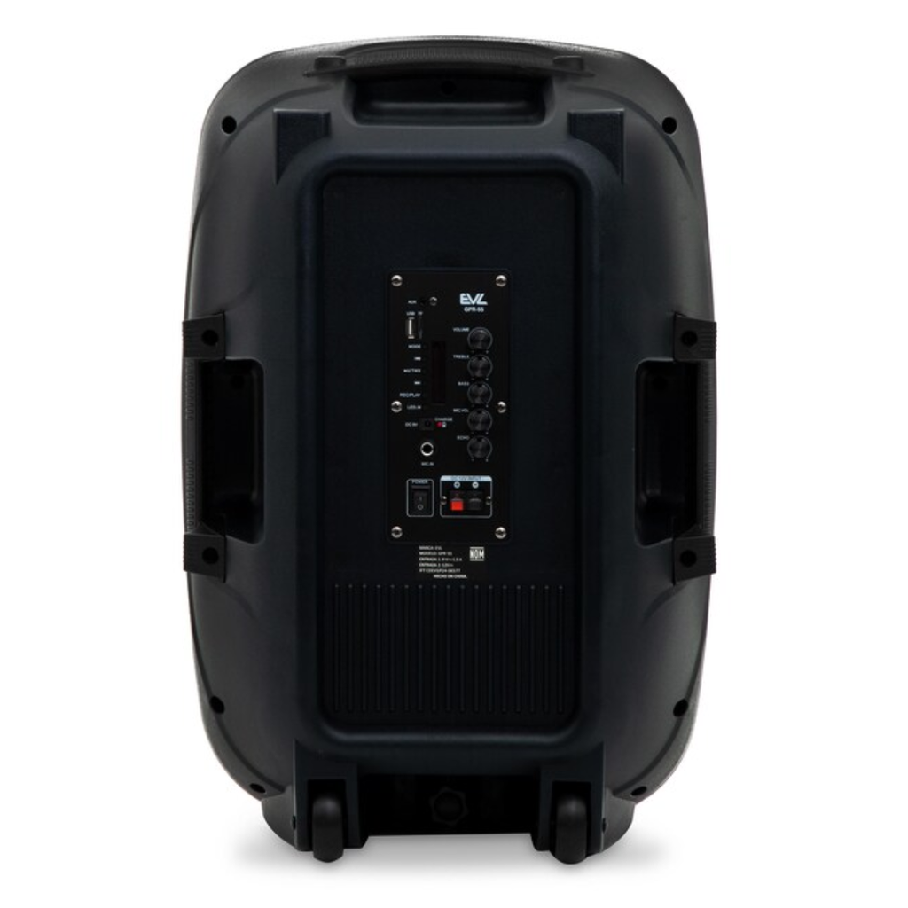 BOCINA PORTATIL 23.62″ X 14.56″ EVL 40 000W BLUETOOTH C/LUZ S/CONTROL S/EMPAQUE MODEL. GPR-55 NUEVO